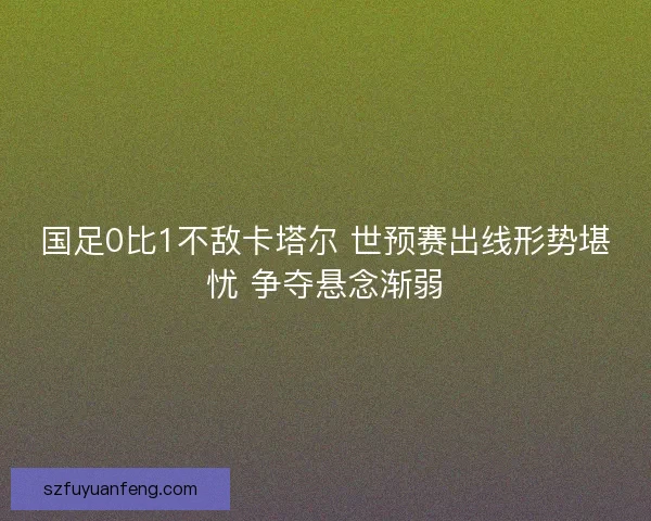 国足0比1不敌卡塔尔 世预赛出线形势堪忧 争夺悬念渐弱