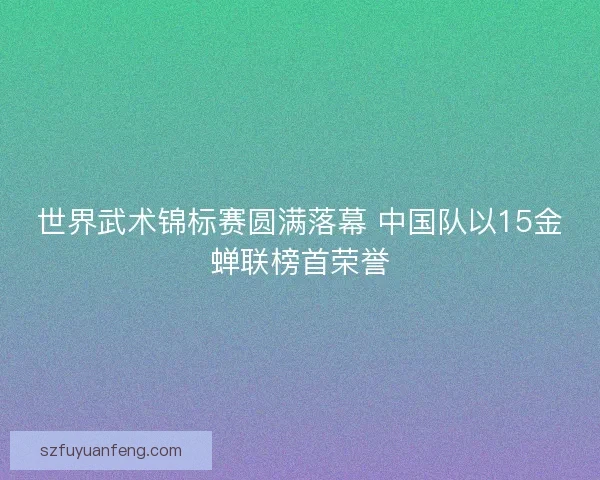 世界武术锦标赛圆满落幕 中国队以15金蝉联榜首荣誉