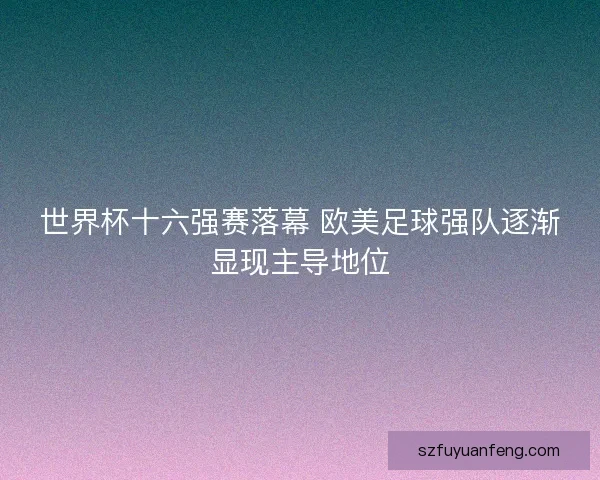 世界杯十六强赛落幕 欧美足球强队逐渐显现主导地位